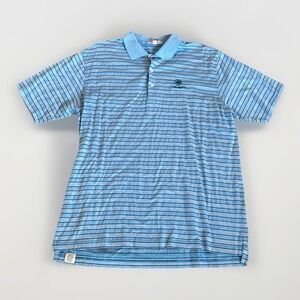 Peter Millar Golf Polo Mens XL Blue Striped Cotton Cabo del Sol Preppy